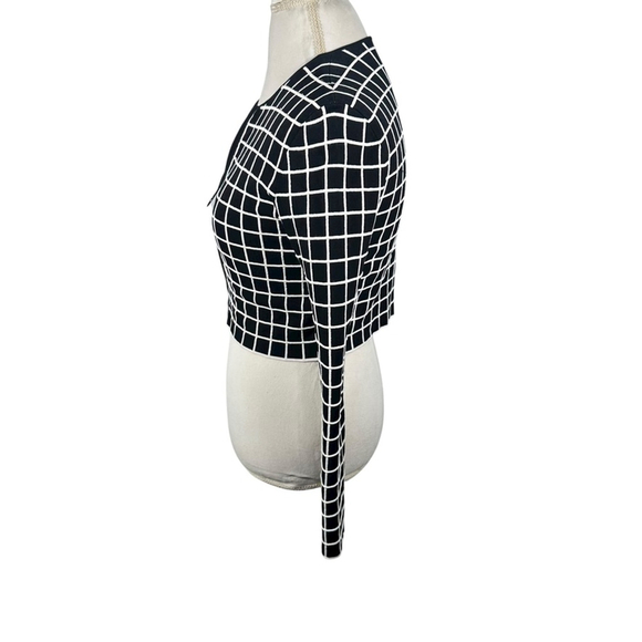 Akris Punto Grid Jacquard Zip Up Jacket Crop Long Sleeves Black Size US 4 FR 36 - Picture 5 of 13